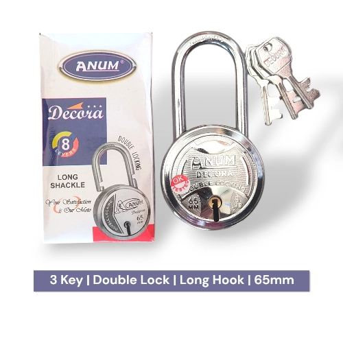 Anum Padlock 65mm long Shackle