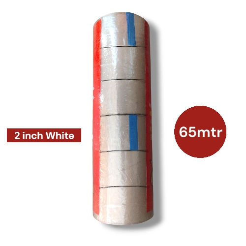 2 Inch 65mtr White Bopp Adhesive Tape