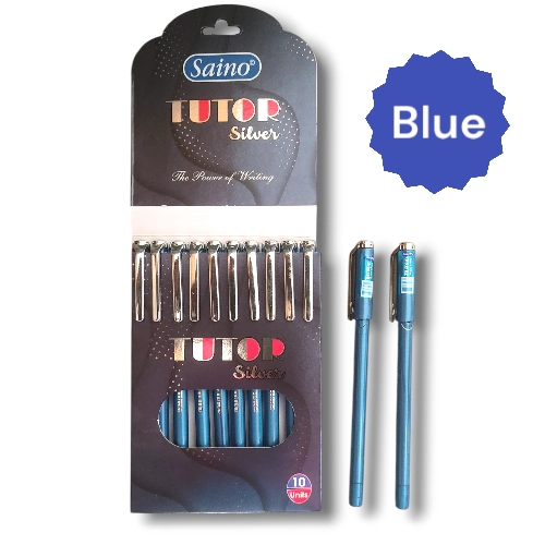 Saino Tutor Silver Blue Ball pen