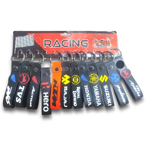 Racing Leather Bike Riban Keychain