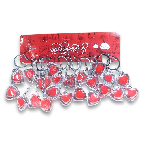 Fancy Double Red Heart Keychain