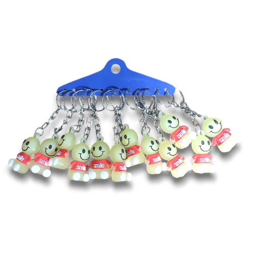 Small Baby Smiley Rubber Keychain
