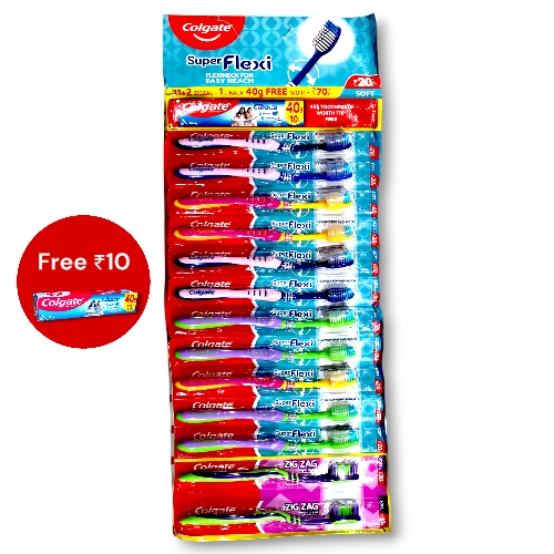 Colgate Super Flexi (11+2+ 1 Cibaca Paste 40grm) Toothbrush