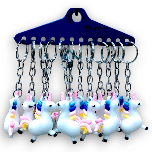 White Unicorn Horse Keyring TK049
